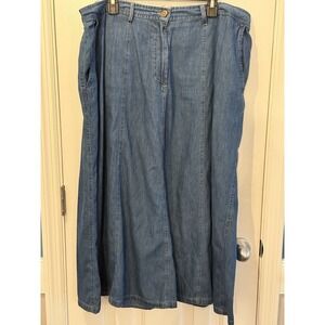 jm collection Blue Denim Cowgirl Western Classic Modest Long Skirt Size 20W